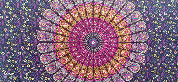 Indian Hippie Bohemian Psychedelic Peacock Mandala Wall Hanging Bedding  Tapestry 