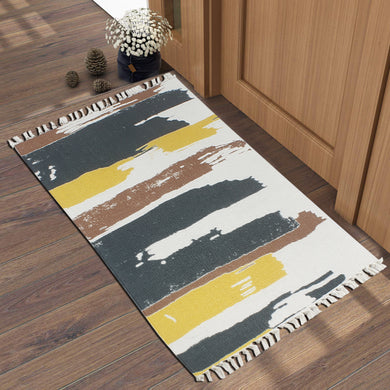 Color Strips On Wall Floor Home and Kitchen Rug
